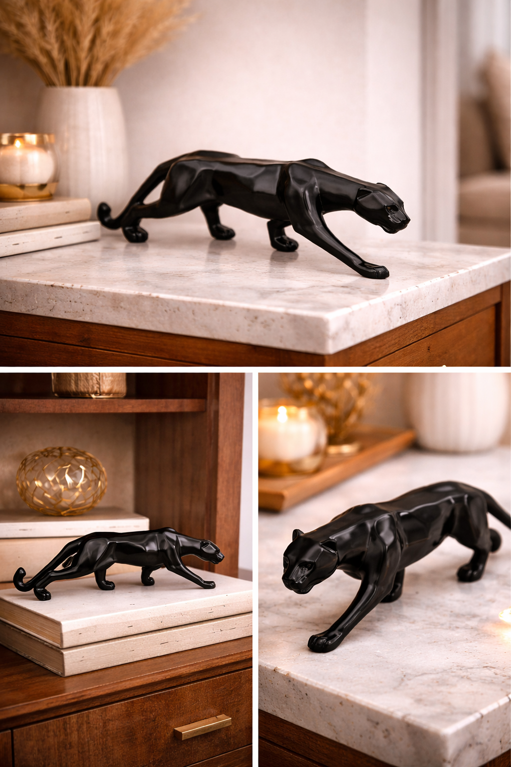 Small Black Panther Statue