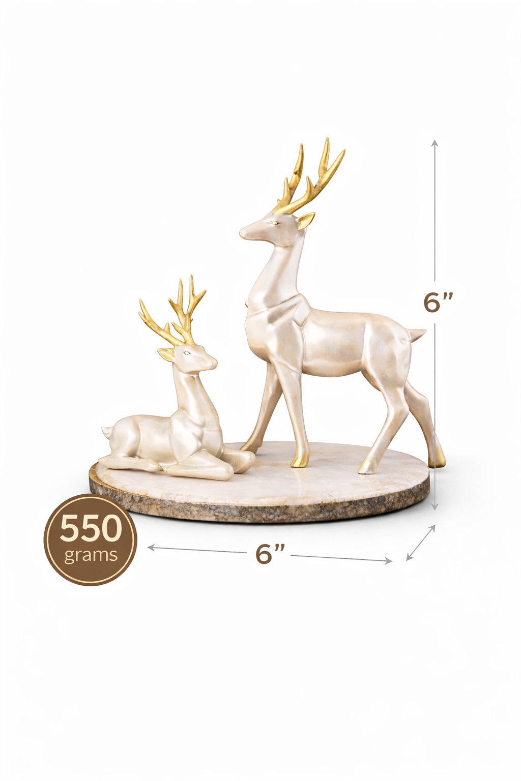 Pearl Hiran Deer Pair Statue