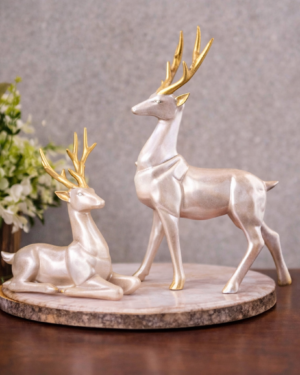 Pearl Hiran Deer Pair Statue